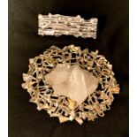 A 20th century hand crafted brutalist silver and quartz brooch, free form quartz crystal panel