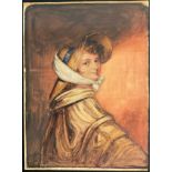 In the manner of Sir Joshua Reynolds, Portrait of a Young Lady, watercolour, blind stamp to lower