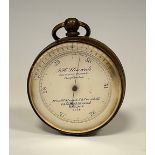 A J.H Stewards surveying aneroid compensated pocket barometer, 5.1cm diameter.