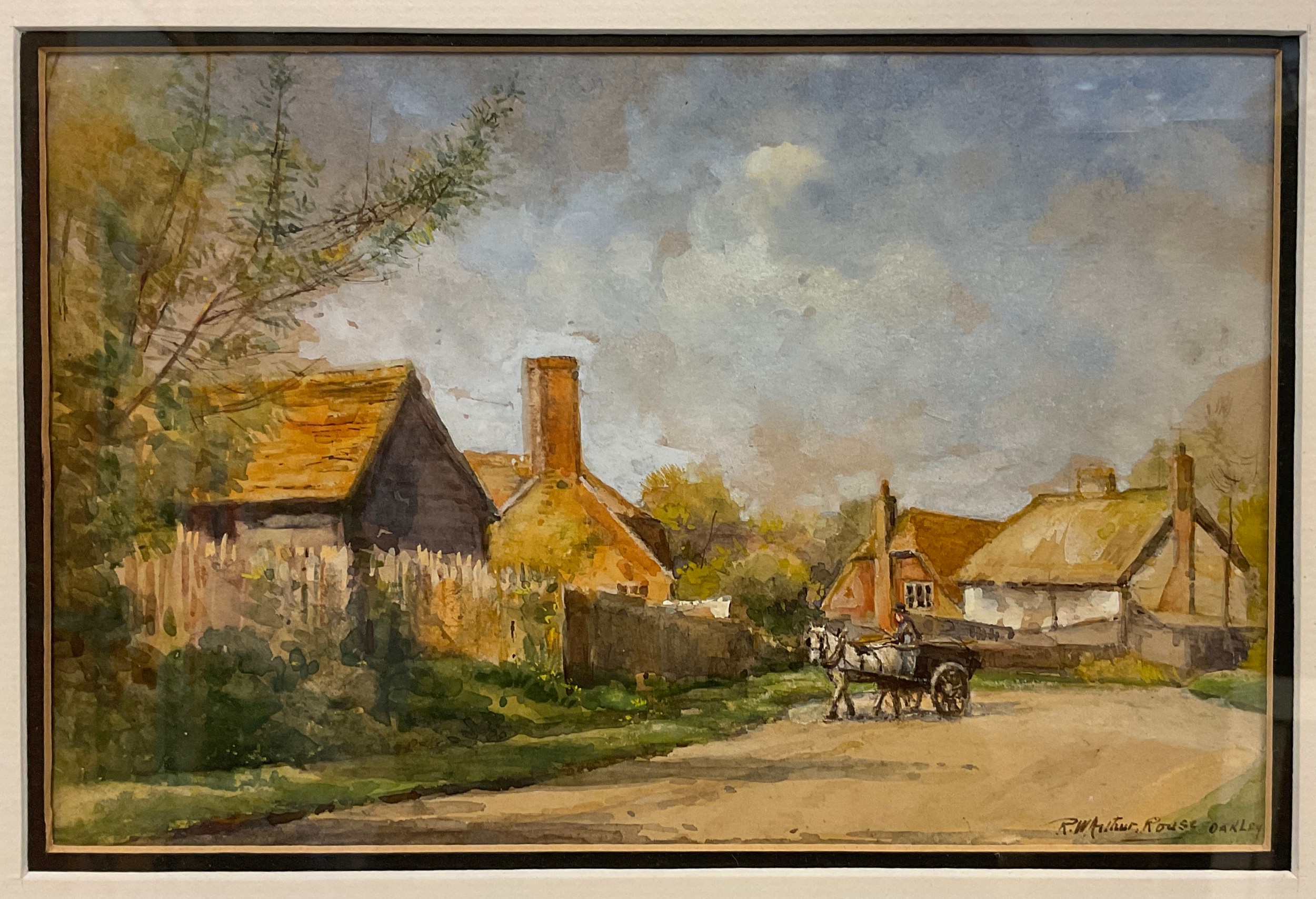 Robert William Arthur Rouse (1883-1927) Oakley Village, Bucks, signed, watercolour, 14cm x 21cm. - Image 2 of 3