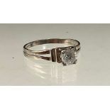 A diamond solitaire ring, round brilliant cut diamond approx 0.50ct, 9ct white gold shank, size R,