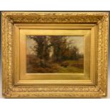 Frederick Golden Short (1863-1936), Wild Boar Foraging in the New Forest, signed F G Short, oil on