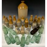 Local History and Advertising Bottles - Stoneware and cod bottles inc M Whittaker, Matlock Bath, J A