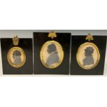 A 19th century silhouette portrait miniature, of Gentleman, William Parsons 1797-1852, Mayor of