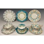 A group of three Wileman and Co. trios; pattern 'Anenous' no.7367, shape 'Gainsbourough'c.1902;
