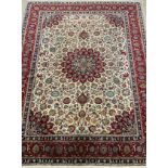 CHECK EMAIL FOR RESERVE - A large Persian Hamadan rug / carpet, knotted with central lotus-shape