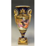 A 19th century continental porcelain Lalla Rookh urn vase, probably KPM, decorated with figures,