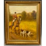 B. Collins (20th century English school), Setting out, Huntsman and Hounds, signed, oil on canvas,