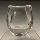 Art Glass - a Daum France art glass compressed vase, 13cm high, c.1920, engraved 'Daum - France', to