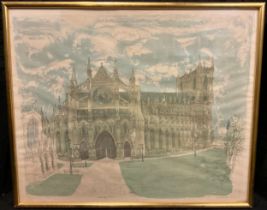 Colin Spencer (British, bn. 1933), Westminster Abbey, North side, signed, dated 1966, Sheffield