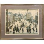 L. S. Lowry (1887-1976), by and after, The Village Square, lithograph, 47cm x 62cm.