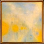 In the manner of Maud Cabot Morgan, Abstract in Yellow and blue, unsigned, oil on panel, 45.5cm x