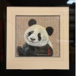 Pollyanna Pickering (1942-2018), Panda Cub, signed, watercolour on Chinese script paper, 28.5cm x