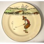 Golfing - a Royal Doulton Series ware plate, He Hath a Good Judgement Who Relieth not Wholly on