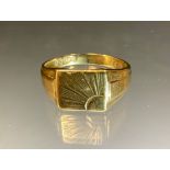 A 9ct gold signet ring, size U, 4.5g