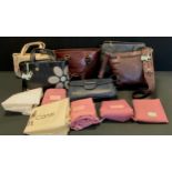 Fashion and Textiles - Six leather Handbags - One leather Jane Shilton Navy Handbag. One Gianni