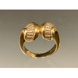 A 9ct gold Rams Horn signet ring, size M, 7.4g
