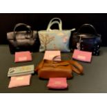 Fashion and Textiles - five Radley leather Handbags with dust bags- One Radley leather Navy grab