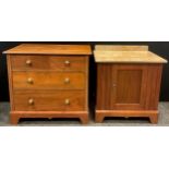 An early 20th century walnut chest of two short over two graduated long drawers, over-sailing top,