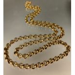 A 9ct gold rollo link necklace, 54cm long, 41.7g gross