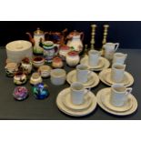 Ceramics - Portmerion Totem design, six coffee cups, five saucers, six plates a sugar bowl and