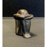 A Cycladic Islands bronze figure, Thoughtful Contemplations, cast marks, 7cm high.