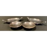 A pair of Mappin and Webb twin handles oval bon bon dishes, signed and marked sterling silver;