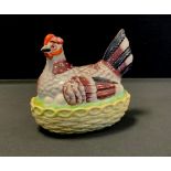 A Victorian Staffordshire Hen on Egg Basket, 13.5cm High, 16cm long