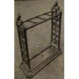 A 19th century style cast iron stick stand, 68.5cm high x 52cm x 21cm.