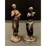 A neoclassical bronze figure, Venus Di Mllo, 14cm high, bronze resin figure (2)