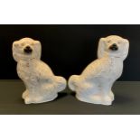 A pair of large Staffordshire spaniels, 37cm high