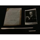 Sir Malcolm Sargent - The Proms, a white painted baton used by Sir Malcolm Sargent to conduct the