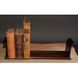 A 19th century Irish Killarney yew and arbutus wood book stand, outlined with boxwood stringing
