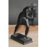 Italian Grand Tour School (19th/early 20th century), a dark patinated bronze, of a runner, after the