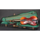 A violin, by Neuner & Hornsteiner, Mittenwald in Bayern, paper label, the two-piece back 36cm long