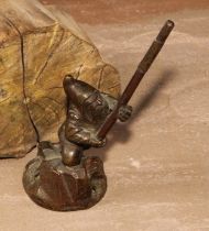A 19th century cabinet bronze, of a gnome, 11.5cm high