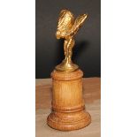 Automobilia - Rolls-Royce - a gilt metal 'car mascot' desk sculpture, Spirit of Ecstasy, after