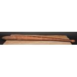 Tribal Art - an Australian Aboriginal nulla nulla digging stick or waddy club, incised and picked