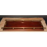 A Secessionist mahogany and brass drinks tray, rail-and-sphere gallery, 48cm wide, c.1910
