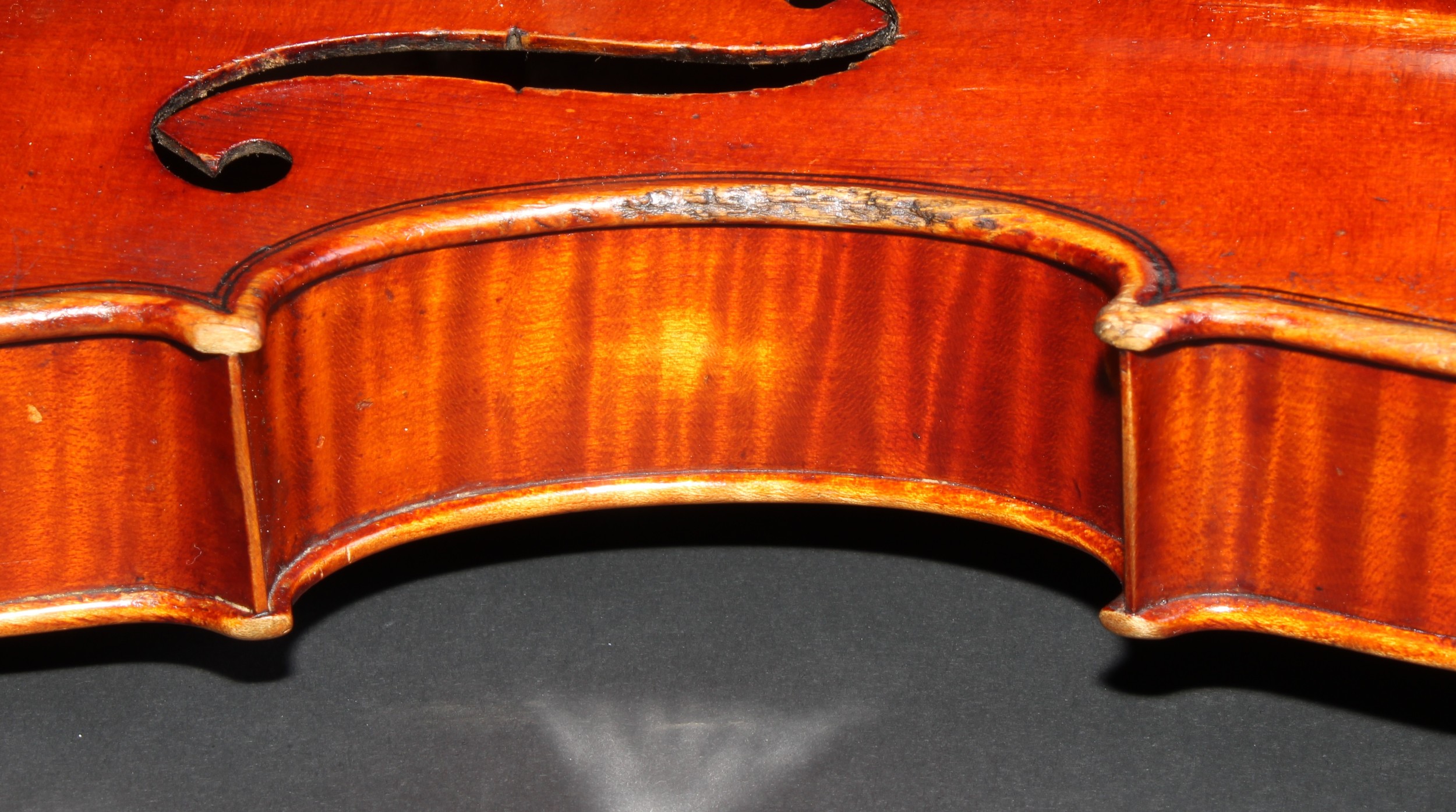 A violin, two piece back, paper label, made by John Wilkinson, London 1919, paper label, the two- - Image 10 of 16