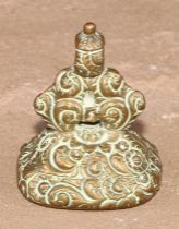 A 19th century gilt metal fob seal, the carnelian matrix intaglio inscribed Hancock & Co, Govt.