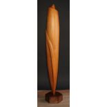 Derrick Kitchen (fl.1957 - 1964), a wooden sculpture, Abstract Form, inscribed to base Exb. No.