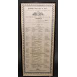 City of London & Political History - a 19th century silk souvenir bill or menu, Lord Mayor’s Day,