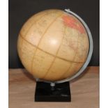 A 10" terrestrial globe, The Challenge Globe, by George Phillip & Son, London, geometric base,