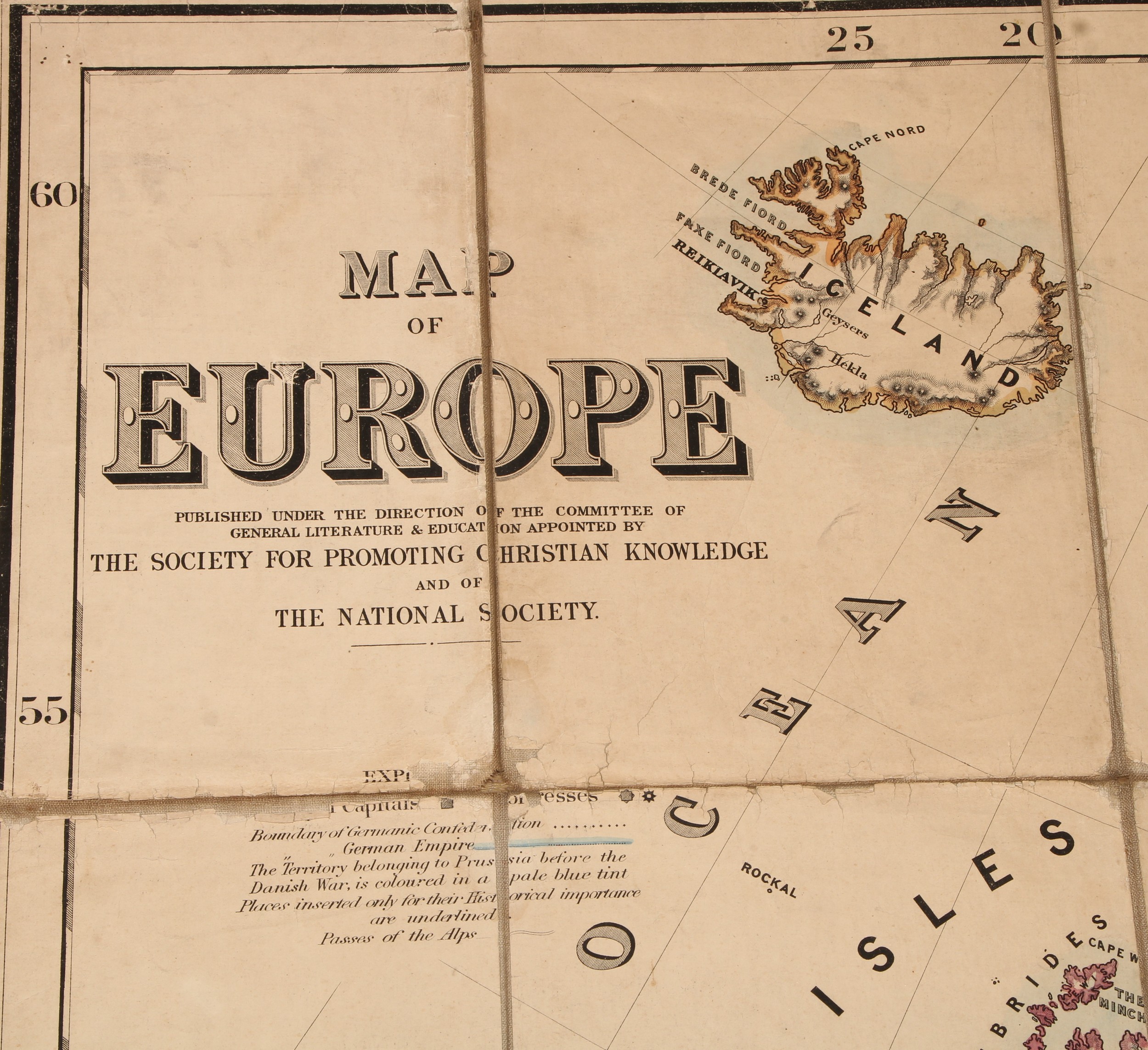 A 19th century thirty-two fold map, of Europe, published under the direction of the Committee of - Image 2 of 3