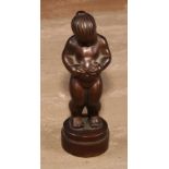 Svend Lindhart (Danish 1898 - 1989), a brown patinated bronze, of a child, signed in the maquette,