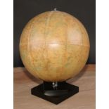 A 10" terrestrial globe, by George Phillip & Son Ltd, London, geometric base, 34cm high, published