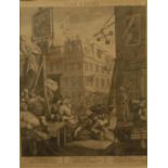 The Gin Act - William Hogarth (1697 - 1764), after, Beer Street, engraving, 41cm x 31cm, published