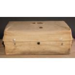 A Victorian morocco leather rectangular document or despatch box, hinged cover with flush brass