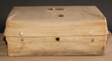 A Victorian morocco leather rectangular document or despatch box, hinged cover with flush brass